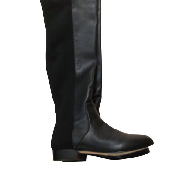 NEW BCBGMAXAZARIA Ma Fillie Knee High Black Leather & Textile Boots Retail $450 - Picture 5 of 7